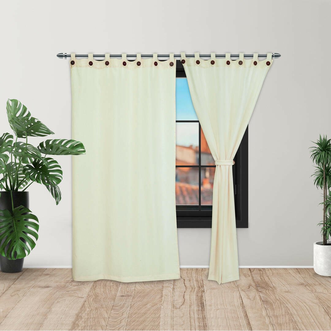 Cortina Ramia Ancestral Beige 220x270cm Fondo Entero - CORTINAS TRADICIONALES | Bylmo