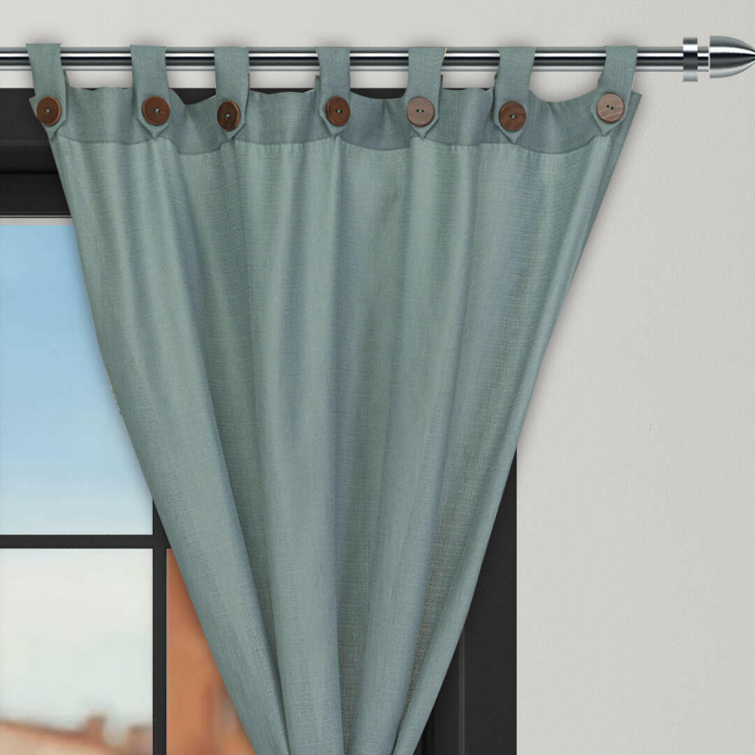 Cortina Ramia Ancestral Verde 220x270cm Fondo Entero - CORTINAS TRADICIONALES | Bylmo