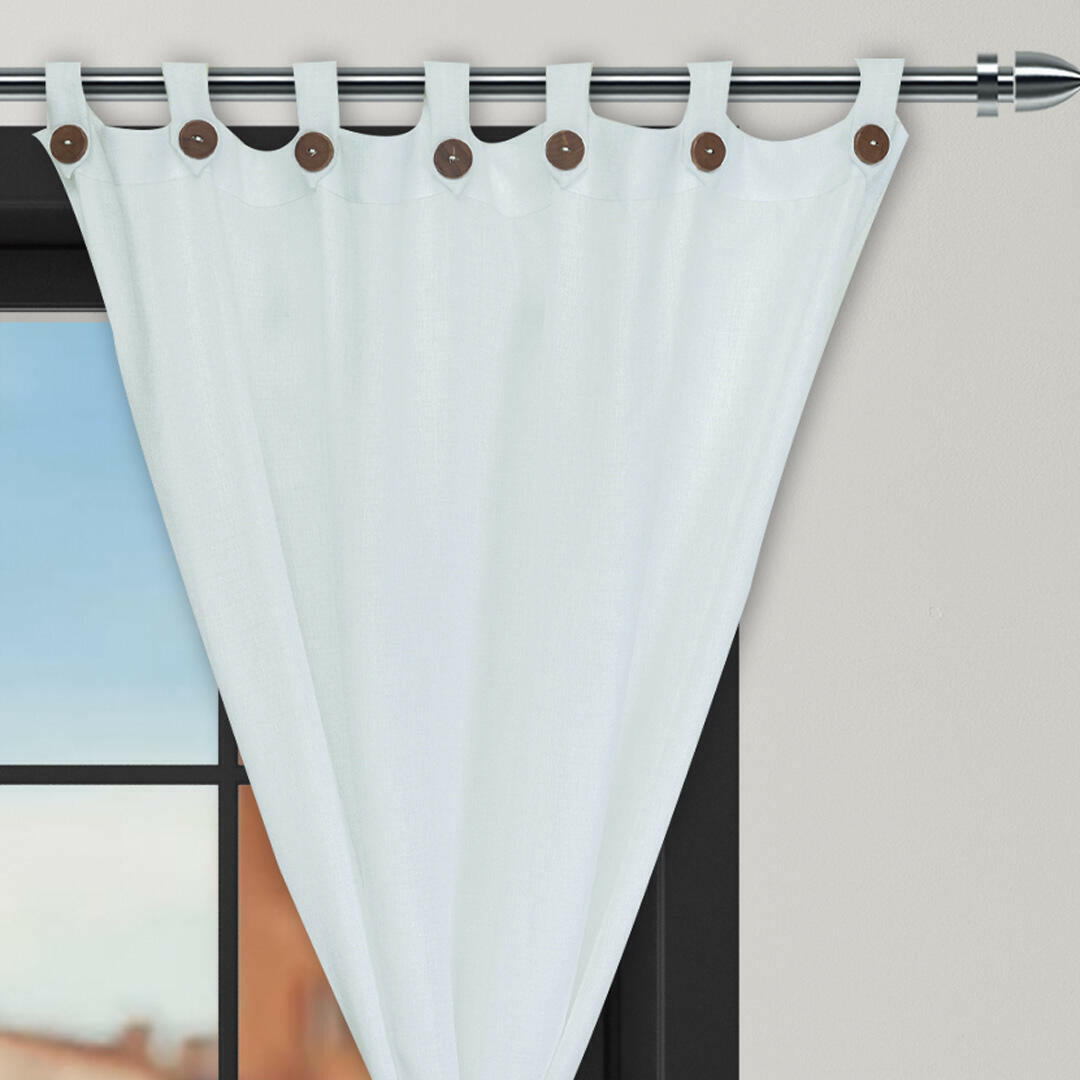 Cortina Ramia Ancestral Blanco 220x270cm Fondo Entero - CORTINAS TRADICIONALES | Bylmo