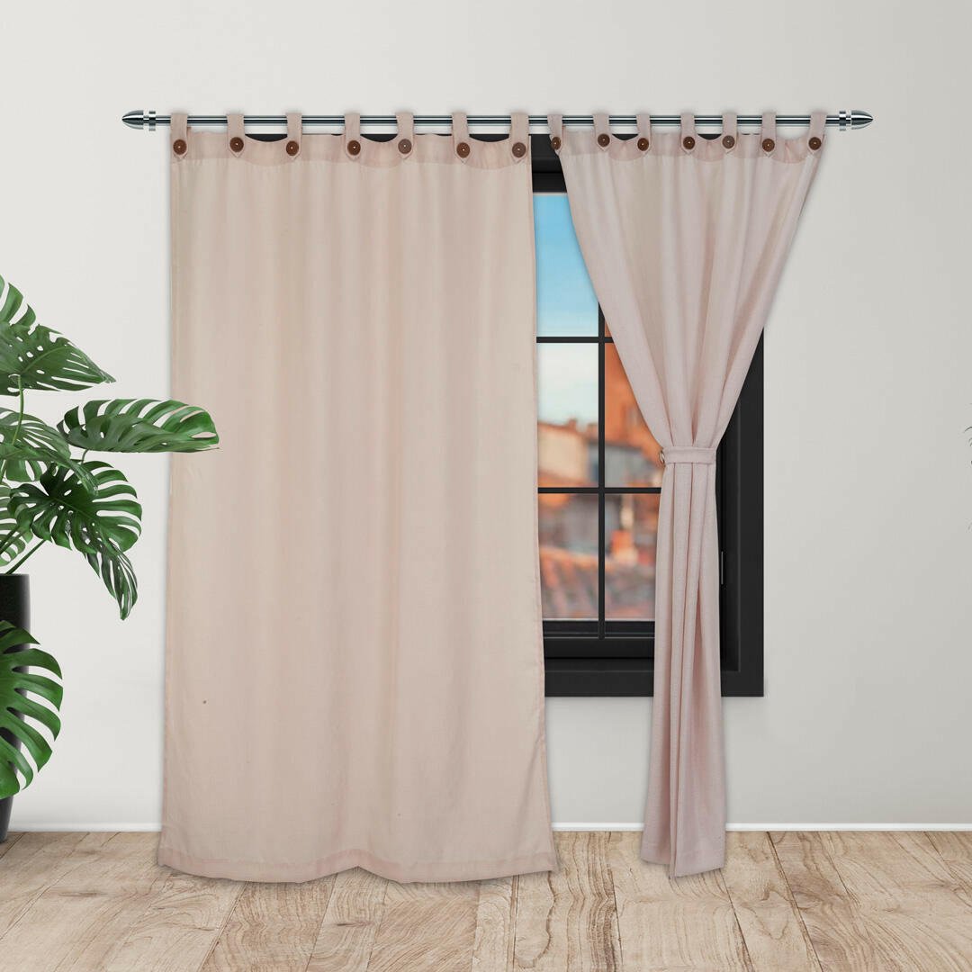 Cortina Ramia Ancestral Rosado 220x270cm Fondo Entero - CORTINAS TRADICIONALES | Bylmo