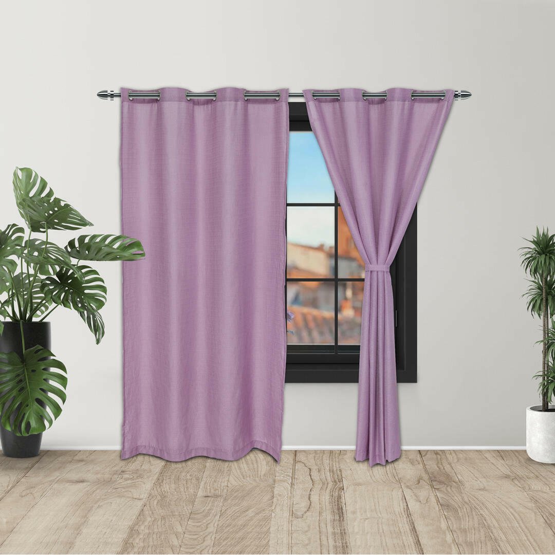 Cortina Ramia Morado 220x270cm Fondo Entero - CORTINAS TRADICIONALES | Bylmo