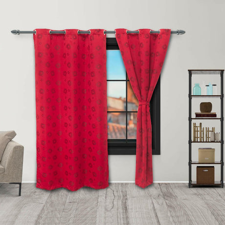 Cortina Yacar Vinotinto 220x270cm de Figuras - CORTINAS TRADICIONALES | Bylmo