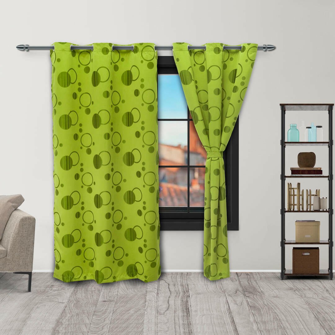 Cortina Yacar Verde 220x270cm de Figuras - CORTINAS TRADICIONALES | Bylmo