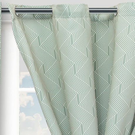 Cortina Cubista Verde 220x270cm de Figuras - CORTINAS TRADICIONALES | Bylmo