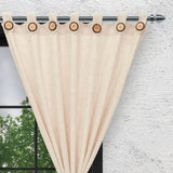 Cortina Arpillera Ancestral Rosado 220x270cm de Figuras - CORTINAS TRADICIONALES | Bylmo