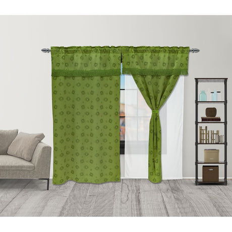 Cortina Fleco Verde 220x270cm de Figuras - CORTINAS TRADICIONALES | Bylmo