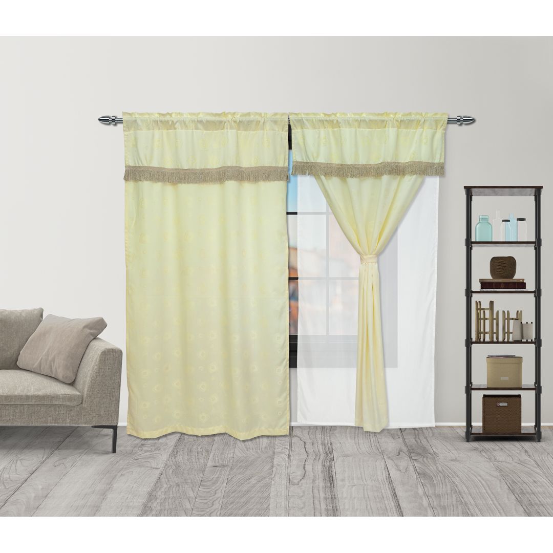 Cortina Fleco Beige 220x270cm de Figuras - CORTINAS TRADICIONALES | Bylmo