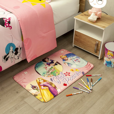 Tapete Disney Rosado 80x50cm para Dormitorio de Princesas - TAPETES Y ALFOMBRAS | Bylmo