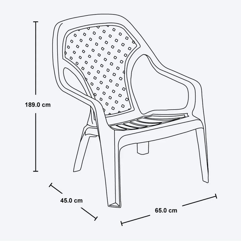 Combo Mesa de Centro Exterior Rimax Blanco 67.6x42.5cm Rectangular con Dos Sillas Playeras - MESAS DE EXTERIOR | Bylmo