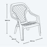 Combo Mesa de Centro Exterior Rimax Blanco 67.6x42.5cm Rectangular con Dos Sillas Playeras - MESAS DE EXTERIOR | Bylmo