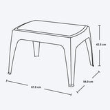 Combo Mesa de Centro Exterior Rimax Blanco 67.6x42.5cm Rectangular con Dos Sillas Playeras - MESAS DE EXTERIOR | Bylmo