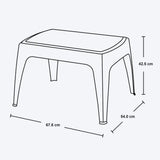 Combo Mesa de Centro Exterior Rimax Wengue 67.6x42.5cm Rectangular con Dos Sillas Playeras - MESAS DE EXTERIOR | Bylmo