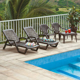 Combo Playero Rimax Wengue 69x46.7cm con Dos Camas Asoleadoras Dos Sillas Playeras y Una Mesa de Centro - SILLAS DE EXTERIOR | Bylmo