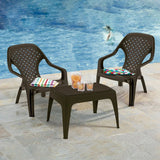 Combo Playero Rimax Wengue 69x46.7cm con Dos Camas Asoleadoras Dos Sillas Playeras y Una Mesa de Centro - SILLAS DE EXTERIOR | Bylmo