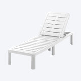 Combo Piscina Rimax Blanco 57.5x29cm con Dos Camas Asoleadoras Dos Sillas Playeras y Una Mesa de Centro Recatangular - SILLAS DE EXTERIOR | Bylmo