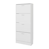 Zapatero Inola Blanco 63x175cm Vertical de Cuatro Niveles con Cuatro Puertas - ZAPATEROS | Bylmo
