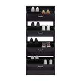 Zapatero Inola Wengue 63x175cm Vertical de Cuatro Niveles con Cuatro Puertas - ZAPATEROS | Bylmo