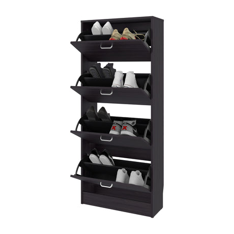 Zapatero Inola Wengue 63x175cm Vertical de Cuatro Niveles con Cuatro Puertas - ZAPATEROS | Bylmo