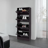 Zapatero Inola Wengue 63x175cm Vertical de Cuatro Niveles con Cuatro Puertas - ZAPATEROS | Bylmo