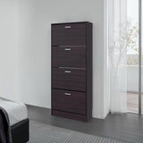 Zapatero Inola Wengue 63x175cm Vertical de Cuatro Niveles con Cuatro Puertas - ZAPATEROS | Bylmo