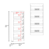 Zapatero Inola Wengue 63x175cm Vertical de Cuatro Niveles con Cuatro Puertas - ZAPATEROS | Bylmo