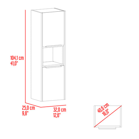 Mueble Auxiliar para Baño Kioto Bardolino 32x104.1cm con Dos Entrepaños - OTROS MUEBLES PARA BANHO | Bylmo