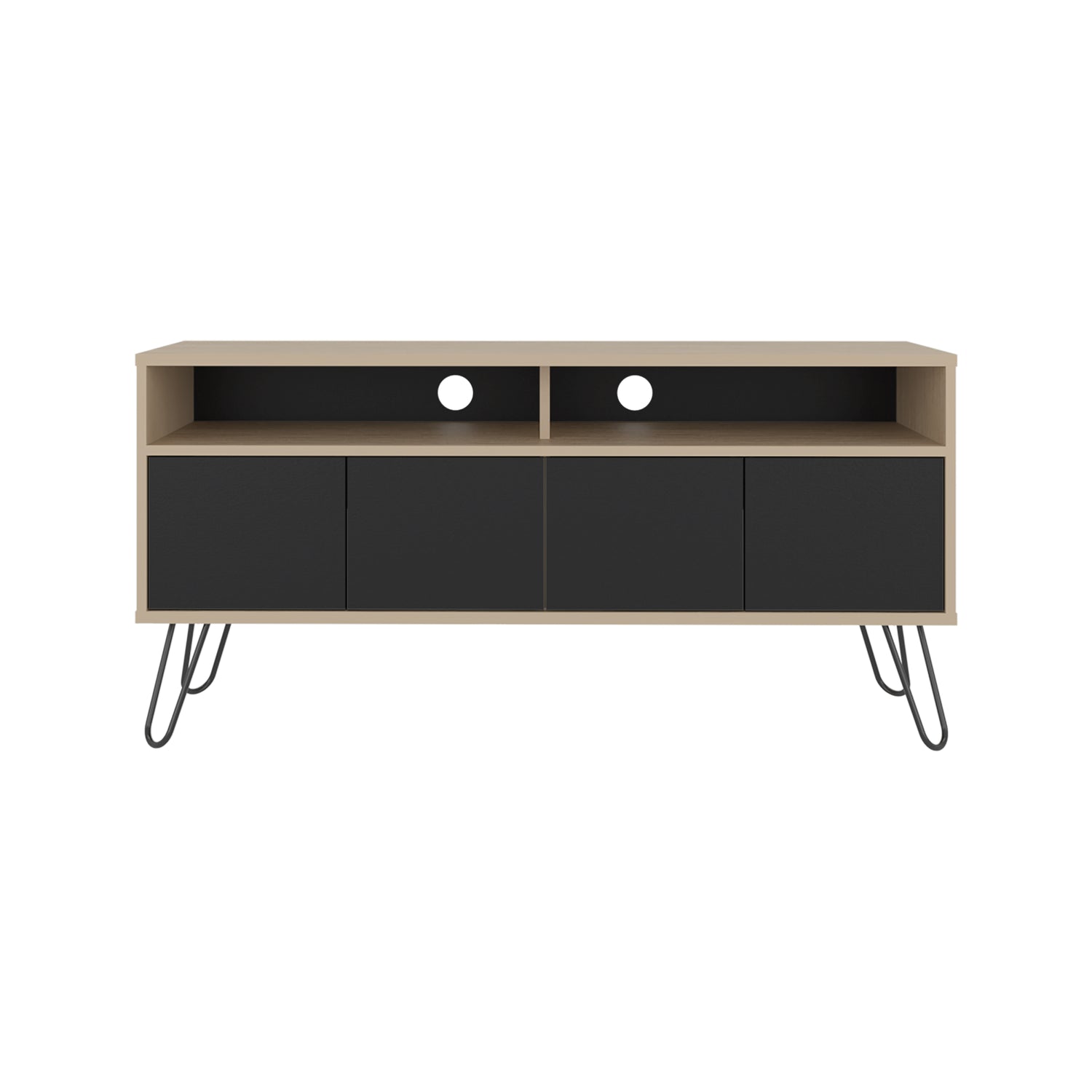 Rack de TV Vassel Cartagena y Wengue 123.5x60.6cm Para TV Hasta 55" Pulgadaas con Cuatro Compartimientos y con Ranura para Cables - MUEBLES DE TV | Bylmo