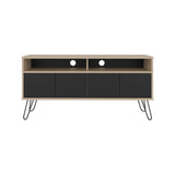 Rack de TV Vassel Cartagena y Wengue 123.5x60.6cm Para TV Hasta 55" Pulgadaas con Cuatro Compartimientos y con Ranura para Cables - MUEBLES DE TV | Bylmo
