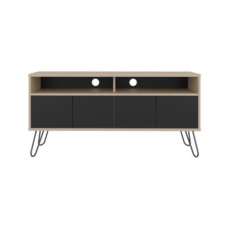 Rack de TV Vassel Cartagena y Wengue 123.5x60.6cm Para TV Hasta 55" Pulgadaas con Cuatro Compartimientos y con Ranura para Cables - MUEBLES DE TV | Bylmo