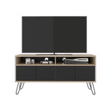 Rack de TV Vassel Cartagena y Wengue 123.5x60.6cm Para TV Hasta 55" Pulgadaas con Cuatro Compartimientos y con Ranura para Cables - MUEBLES DE TV | Bylmo