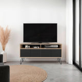 Rack de TV Vassel Cartagena y Wengue 123.5x60.6cm Para TV Hasta 55" Pulgadaas con Cuatro Compartimientos y con Ranura para Cables - MUEBLES DE TV | Bylmo