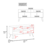 Rack de TV Vassel Cartagena y Wengue 123.5x60.6cm Para TV Hasta 55" Pulgadaas con Cuatro Compartimientos y con Ranura para Cables - MUEBLES DE TV | Bylmo