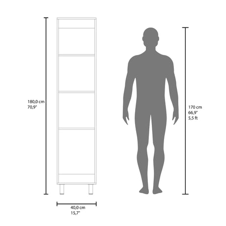 Mueble para Almacenamiento Vintro Fresno 40x180cm con Una Puerta y con Patas - MUEBLES DE ASEO Y ROPAS | Bylmo