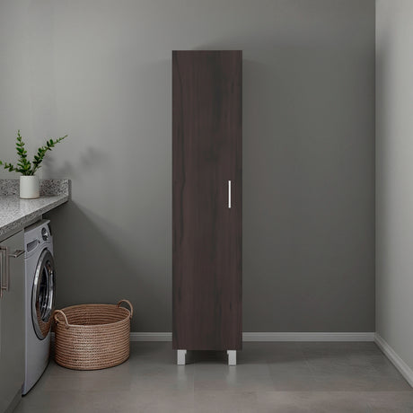 Mueble para Almacenamiento Vintro Nogal 40x180cm con Una Puerta y con Patas - MUEBLES DE ASEO Y ROPAS | Bylmo