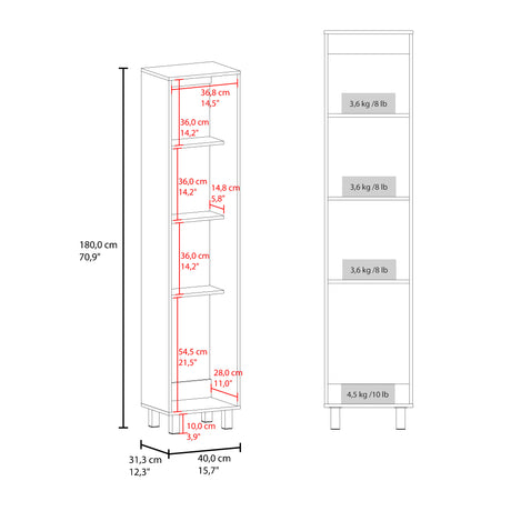Mueble para Almacenamiento Vintro Wengue 40x180cm con Una Puerta y con Patas - MUEBLES DE ASEO Y ROPAS | Bylmo