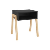 Mesa de Noche Pinetti Wengue 46x51cm con Dos Cajones y con Un Compartimiento - MESAS DE NOCHE | Bylmo