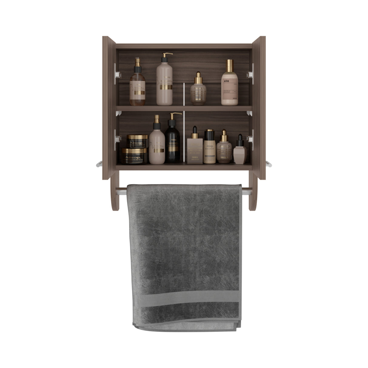 Gabinete de Baño Avellana 45x50cm Rectangular con Dos Puertas con Un Entrepaño - GABINETES DE BANHO | Bylmo