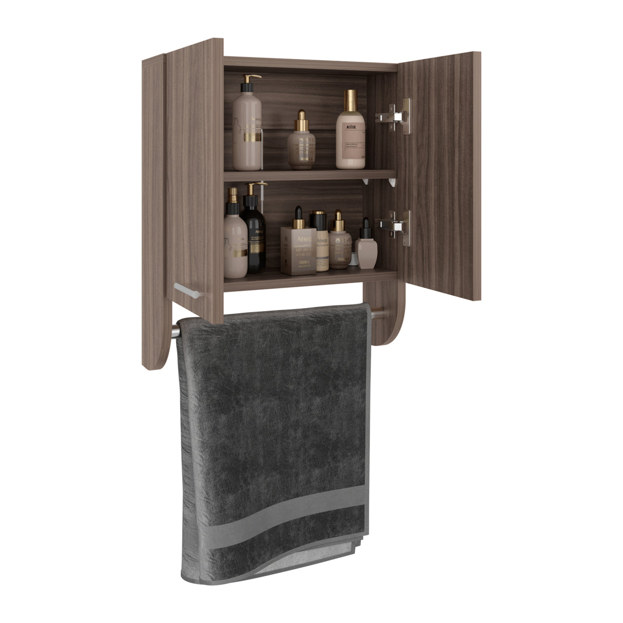 Gabinete de Baño Avellana 45x50cm Rectangular con Dos Puertas con Un Entrepaño - GABINETES DE BANHO | Bylmo