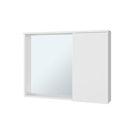 Gabinete de Baño Lagoa Blanco 79.5x60.3cm Rectangular con Una Puerta con Un Entrepaño y con Espejo - GABINETES DE BANHO | Bylmo