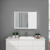 Gabinete de Baño Lagoa Blanco 79.5x60.3cm Rectangular con Una Puerta con Un Entrepaño y con Espejo - GABINETES DE BANHO | Bylmo