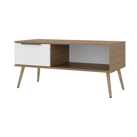 Mesa de Centro Wenden Blanco 90.5x42.5cm Rectangular con Compartimiento - MESAS DE CENTRO | Bylmo