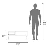 Mesa de Centro Wenden Blanco 90.5x42.5cm Rectangular con Compartimiento - MESAS DE CENTRO | Bylmo