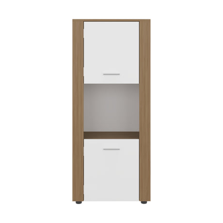 Estantería Tonalea Fresno 56x134.5cm Rectangular con Tres Compartimientos y Dos Entrepaños - BIBLIOTECAS Y ESTANTERIAS | Bylmo