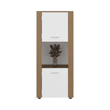 Estantería Tonalea Fresno 56x134.5cm Rectangular con Tres Compartimientos y Dos Entrepaños - BIBLIOTECAS Y ESTANTERIAS | Bylmo