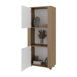 Estantería Tonalea Fresno 56x134.5cm Rectangular con Tres Compartimientos y Dos Entrepaños - BIBLIOTECAS Y ESTANTERIAS | Bylmo