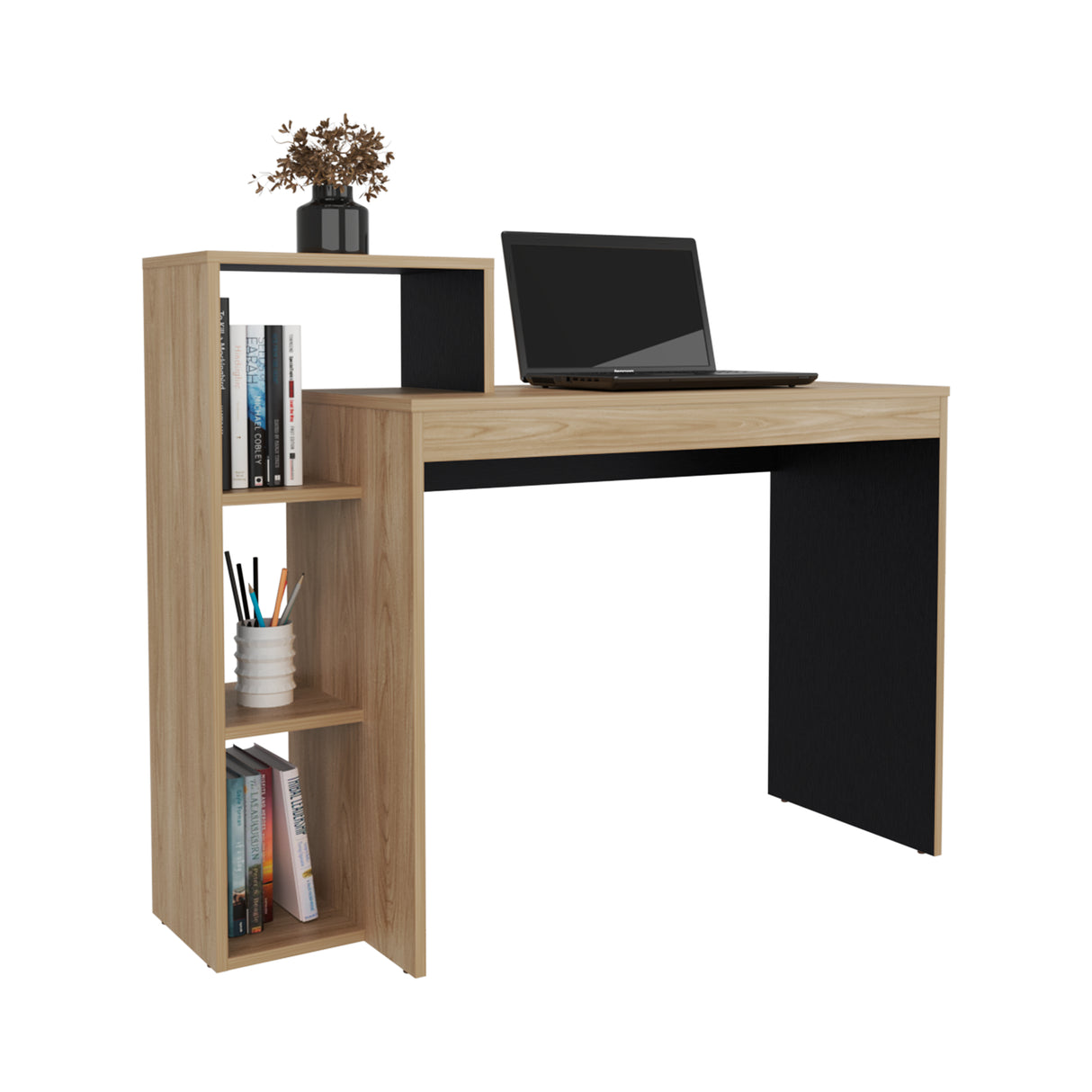 Escritorio Britt Fresno Europeo y Blanco 110x90cm sin Cajones - ESCRITORIOS | Bylmo