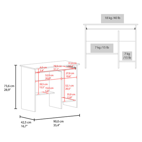 Escritorio Hartland Blanco 90x73.6cm sin Cajones - ESCRITORIOS | Bylmo