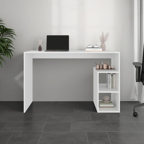 Escritorio Solid Blanco 120x75.6cm sin Cajones y con Organizador de Libros - ESCRITORIOS | Bylmo