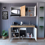Cocina Miró Blanco Marquez y Macadamia 150x72cm sin Mesón y sin Estufa - COCINAS | Bylmo