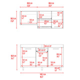 Cocina Miró Blanco Marquez y Macadamia 150x72cm sin Mesón y sin Estufa - COCINAS | Bylmo